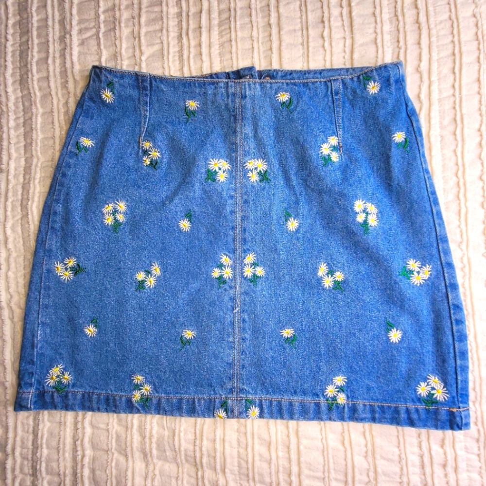 Divided Denim floral Skirt size 4